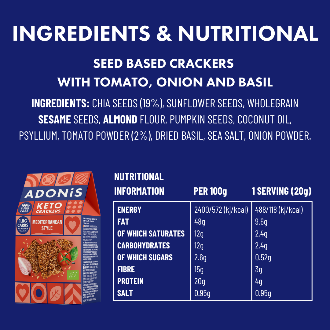 Mediterranean Style Keto Crackers (10x60g)