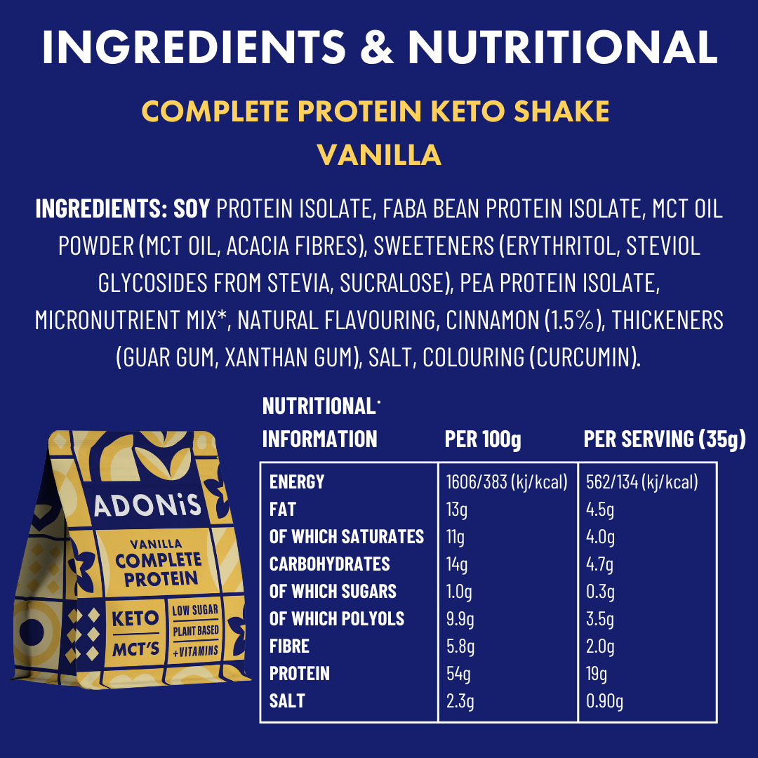 ADONiS Complete Protein Keto Shake - Vanilla